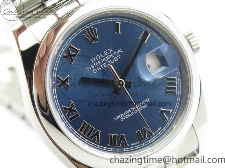 0516 DateJust 36mm SS 116200 ARF 1:1 Best Edition Blue Roman Dial On 904L SS Jubilee Bracelet SA GoodFit 3520